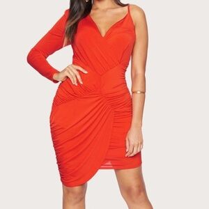 bebe | Shirred Bodycon Dress | Poinciana
